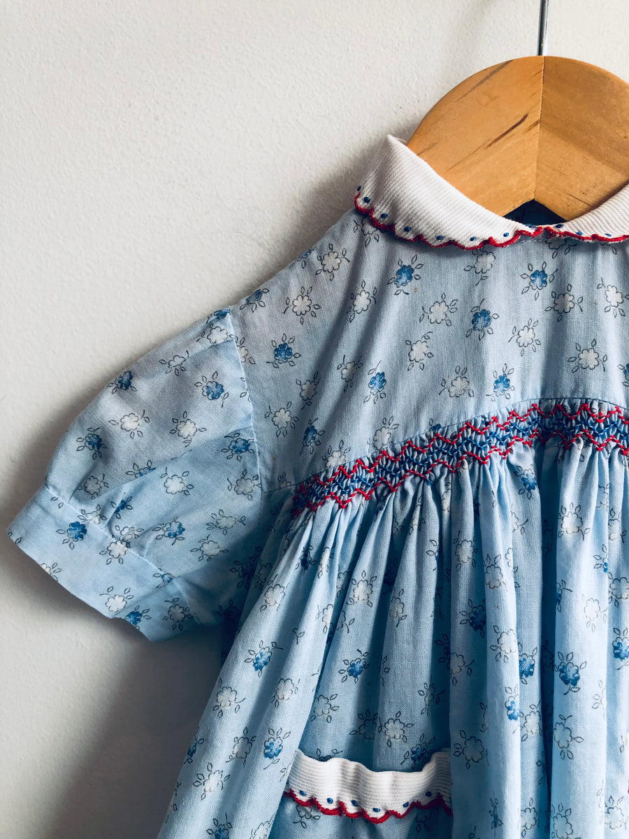 Smocked Cotton Poket Dress // 3M