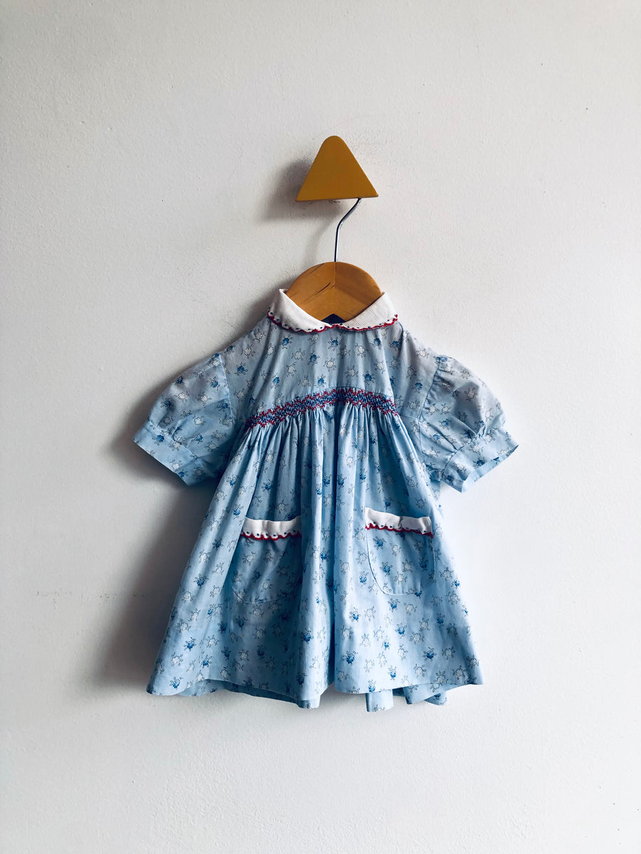 Smocked Cotton Poket Dress // 3M