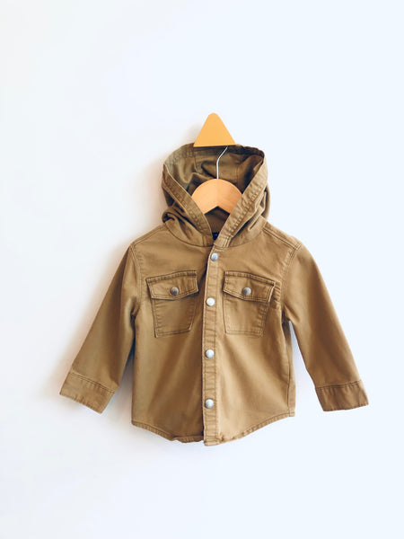 Old Navy Snap Button Hooded Shirt (12-18M)