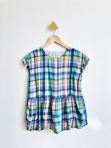 Gap Plaid Peplum Top (Youth XXL)
