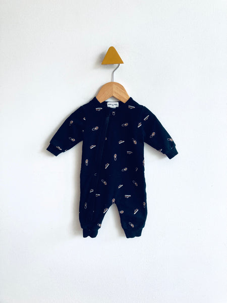 Miles Checkerboard Sneaker Romper (3M)