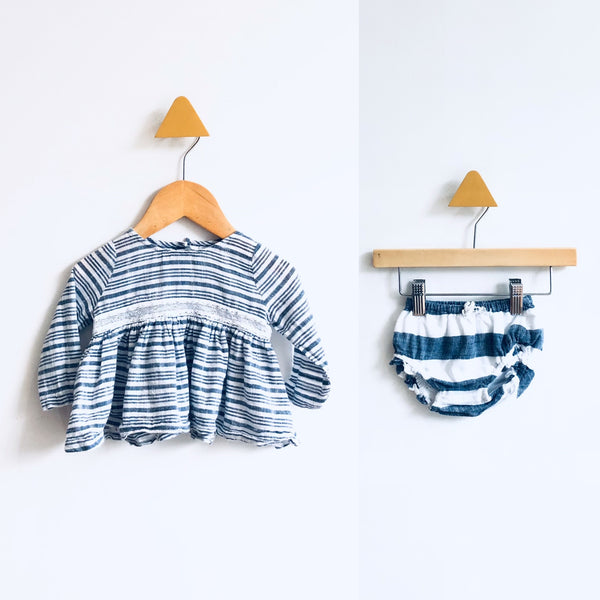 Leah + Rae Striped Top and Bloomers (1-3M)