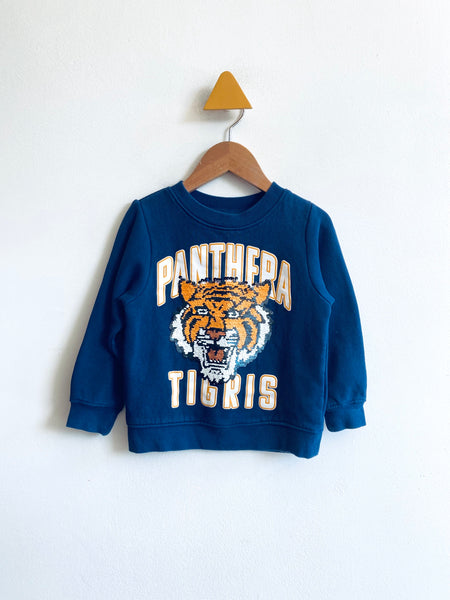 H&M Sequin Flip Tiger Sweatshirt (4Y)