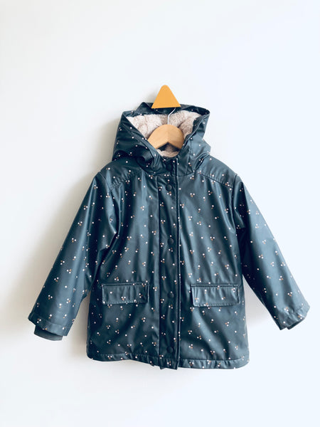 Zara REALLY LOVED Sherpa Lined Rain Coat (small mark on inside + names written on tag) (4-5Y)