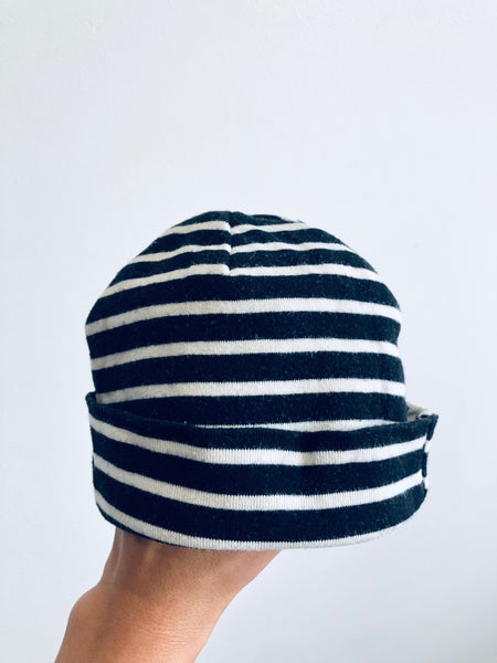 Mini Mioche Organic Cotton Striped Beanie (0-12M)