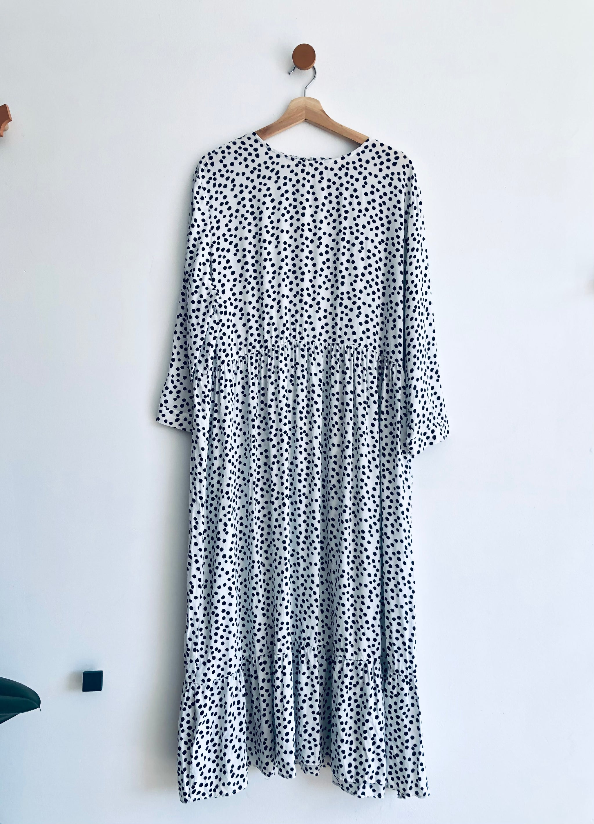 Long Sleeve Tiered Polka Dot Dress Adult XXL TOKKI