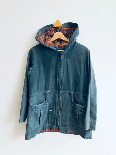 Vintage Flannel Lined Waxed Canvas Jacket (Adult XSu b )