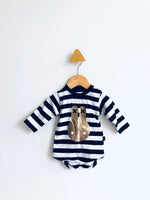 Huxbaby Striped Bunny Top (3-6M)