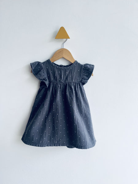 Something Navy Muslin Polka Dot Dress (18M)