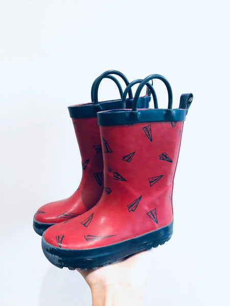 Old Navy Paper Airplane Rain Boots (7 Toddler)