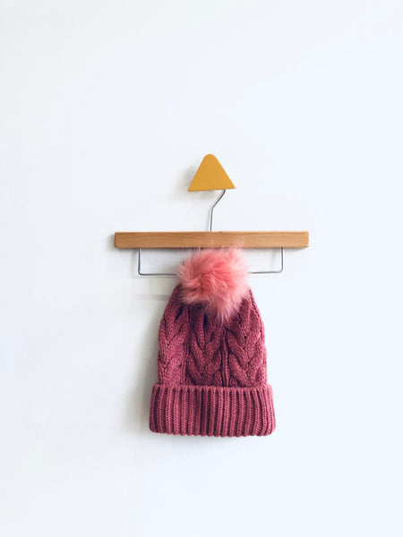 Gap Cable Knit Pom Pom Hat - Dusty Rose (4-6Y)