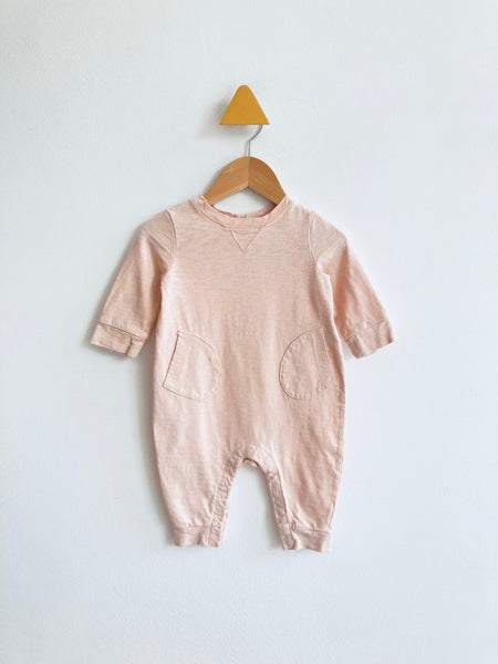 Gap Pocket Romper (faded stain on right arm) (3-6M)