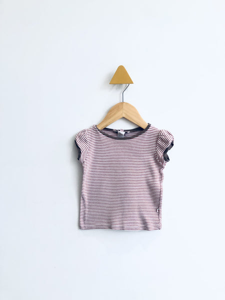 Bonpoint Striped Puff Sleeve Tee (12-24M)